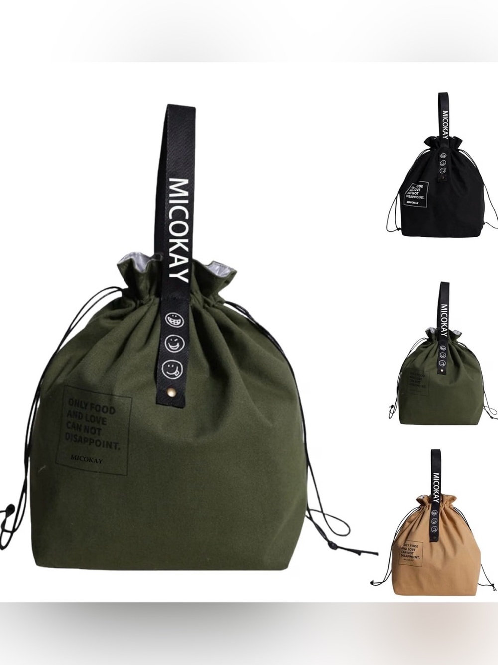Black Drawstring Sling Bag